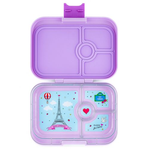 yumbox panino broodtrommel 4 vakken - lulu purple - paris je t'aime