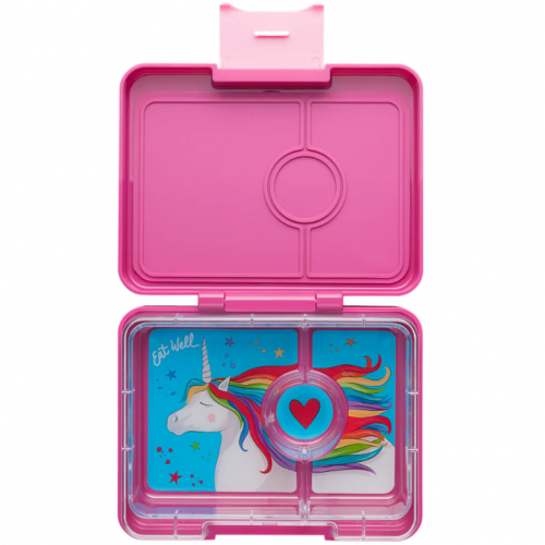 yumbox snack lunchdoosje 3 vakken - malibu purple - unicorn