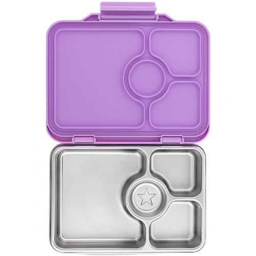 yumbox rvs bento broodtrommel 4 vakken - lavande paars
