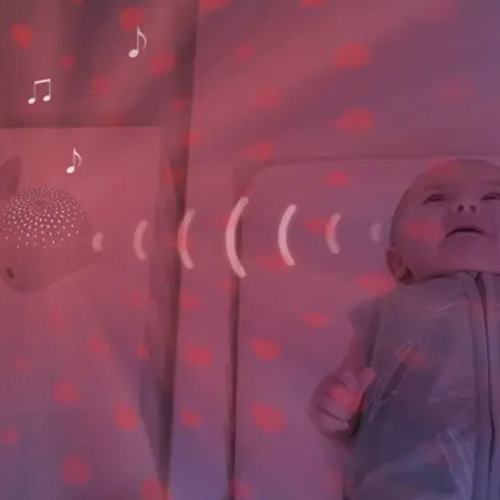 zazu muziekdoos en lichtprojector wally - paars