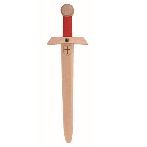 zwaard tempelridder met leren schede en koord - 50 cm