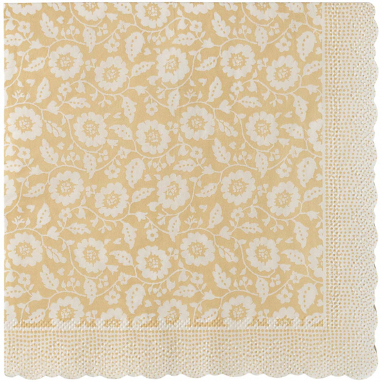 maileg servetten bloemen - yellow - 20st