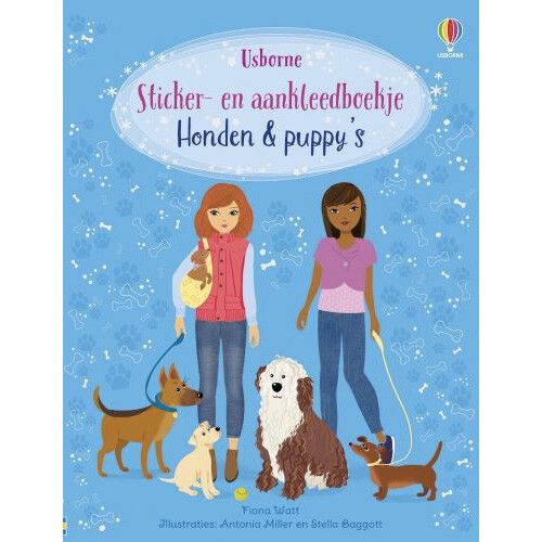 uitgeverij usborne sticker- en aankleedboekje honden en puppy's