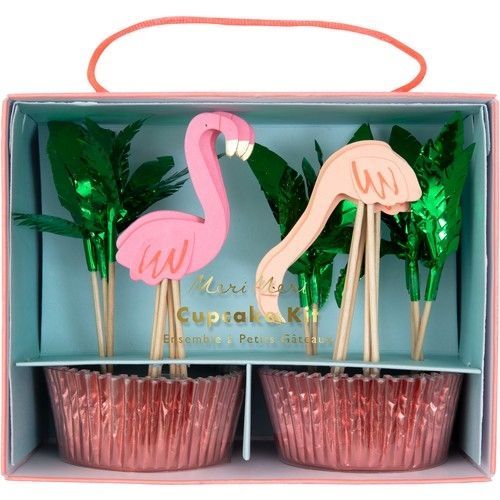 meri meri cupcake set flamingo