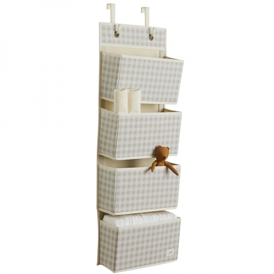 3 sprouts wandorganiser - gingham beige