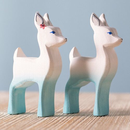 bumbu toys hertenkalf wit-blauw - 6,5 cm - assorti