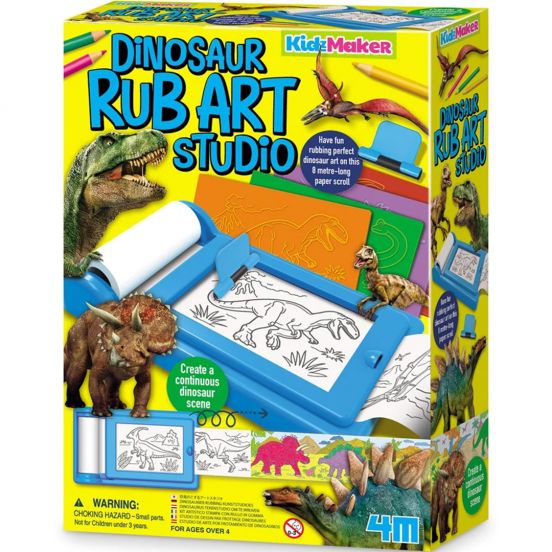 4M kidzmaker tekenset dinosaurus rub art 