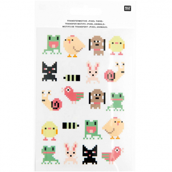knutselset transferfolie voor keramiek - pixel animals 