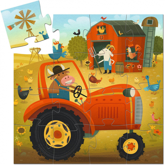 djeco puzzel tractor - 16st