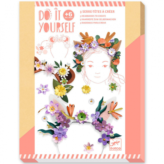 djeco knutselset diy diadeem - flower friends