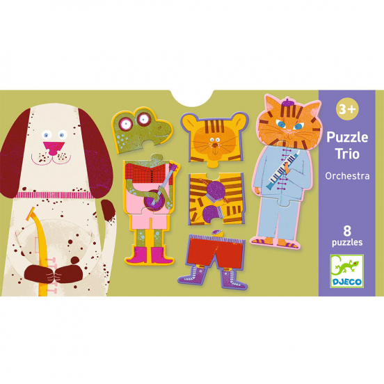 djeco puzzel trio - orkest - 8x3st