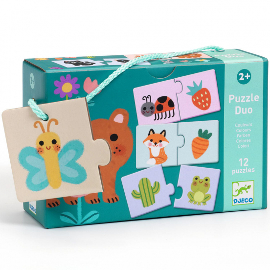 djeco puzzel duo - kleuren - 12x2st