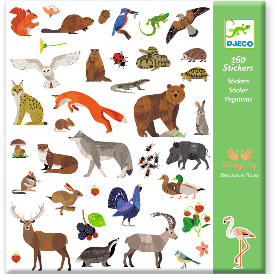 djeco stickers fauna - 160st