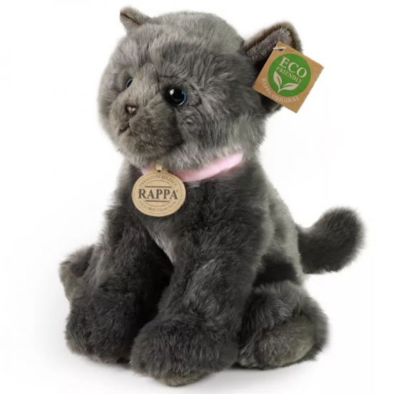 rappa knuffelkat grijs - 25 cm