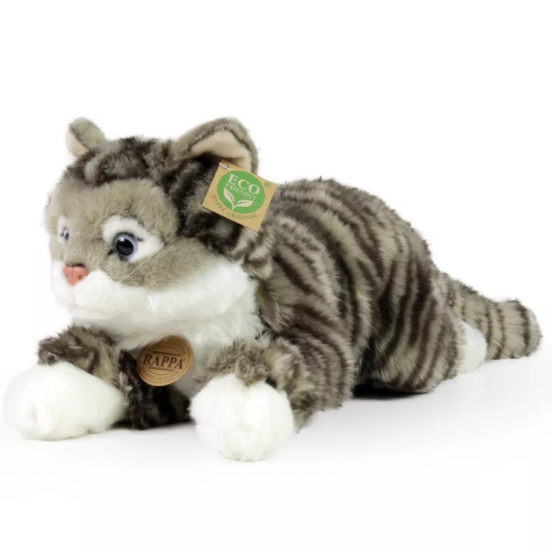 rappa knuffelkat grijze tabby - 40 cm