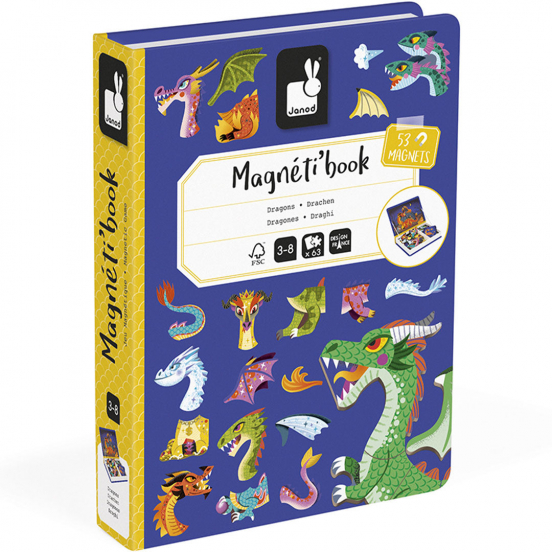 janod magneetboek dragons - 53st