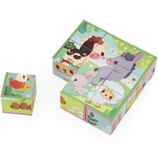 janod blokkenpuzzel dieren - 9st
