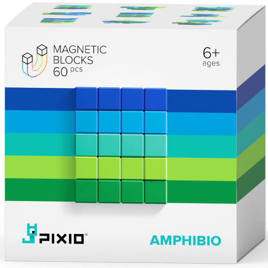 pixio magnetische blokjes abstract amphibio - 60st