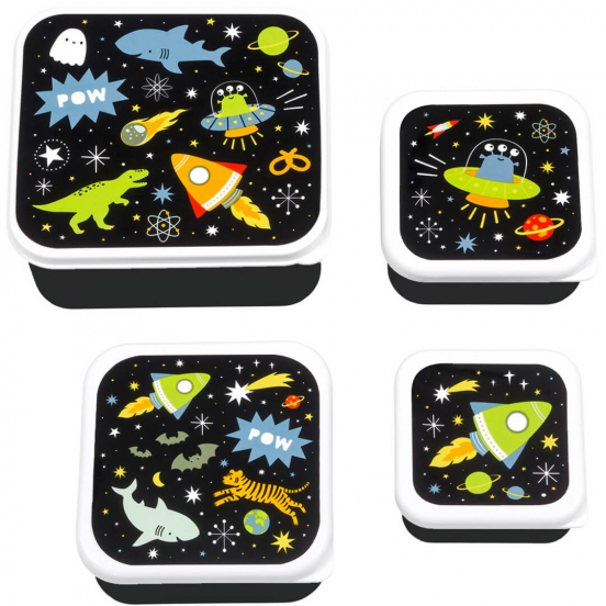 a little lovely company lunchbox set - galaxy - 4st