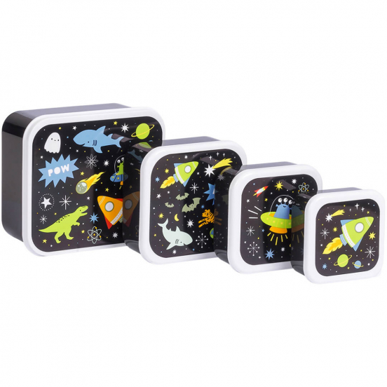 a little lovely company lunchbox set - galaxy - 4st