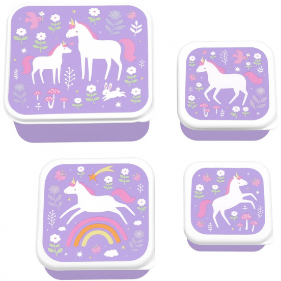 a little lovely company lunchbox set - unicorn dreams - 4st