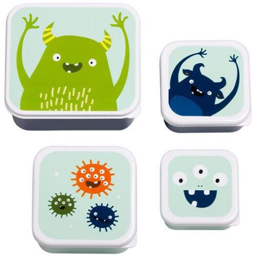 a little lovely company lunchbox set - monsters - 4st 