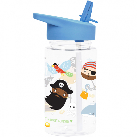 a little lovely company drinkfles met rietje - piraten - 450 ml