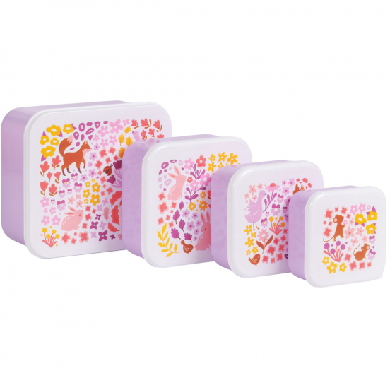a little lovely company lunchbox set - bloementuin - 4st