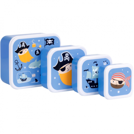 a little lovely company lunchbox set - piraten - 4st