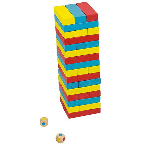 andreu toys behendigheidsspel kleurentoren - 48st