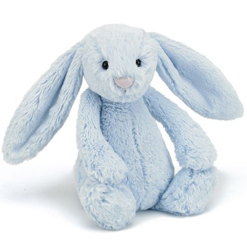 jellycat knuffelkonijn bashful bunny blue - m - 31 cm 