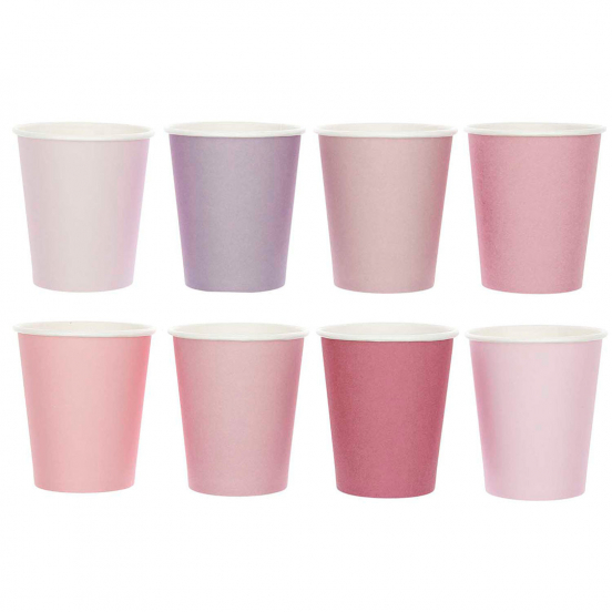 bekers roze - 8st