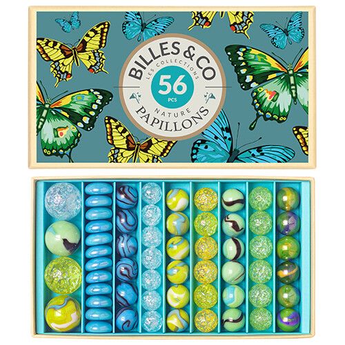 billes & co knikkers box - papillons - 56st