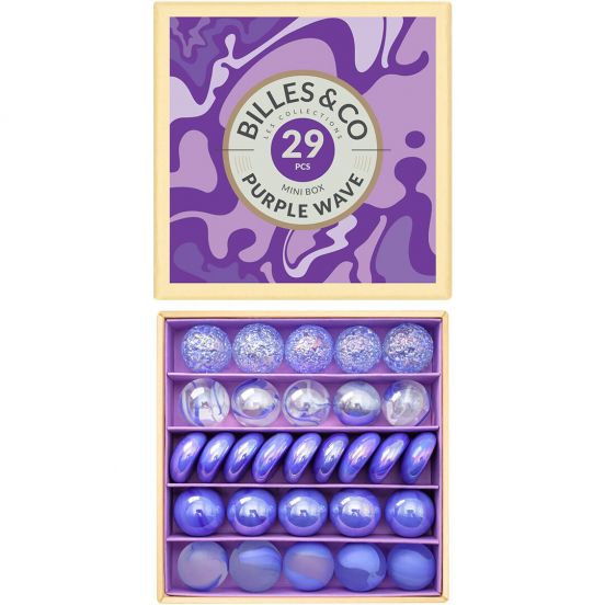 billes & co knikkers mini box - purple wave - 29st 