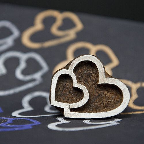 blockwallah blokstempel dubbel hart