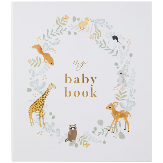 blush and gold invulboek my baby book - animals