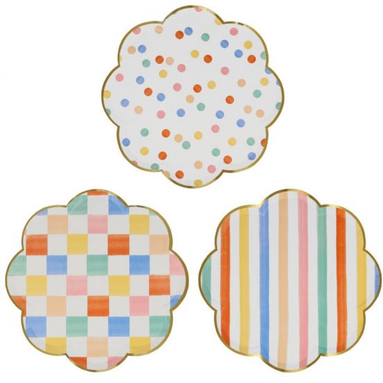 meri meri borden colourful pattern - large - 8st