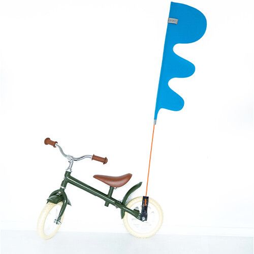 brave & safe fietsvlag dragon tail - blauw