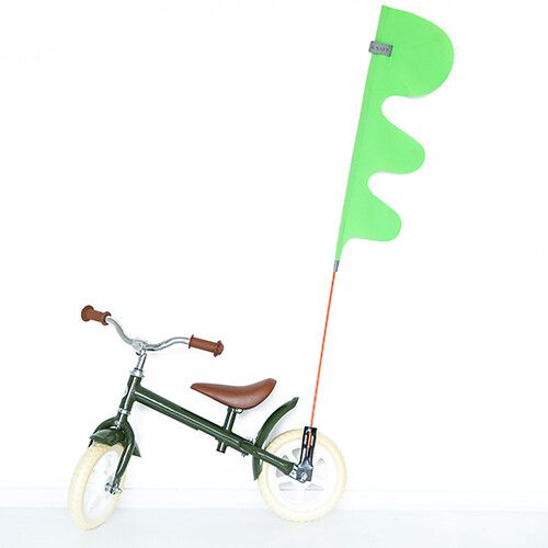 brave & safe fietsvlag dragon tail - groen