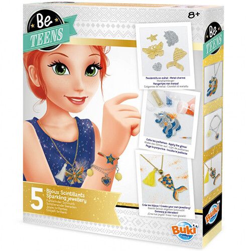 buki knutselset - glitter sieraden