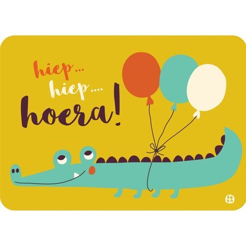 by bora verjaardagskaart - krokodil