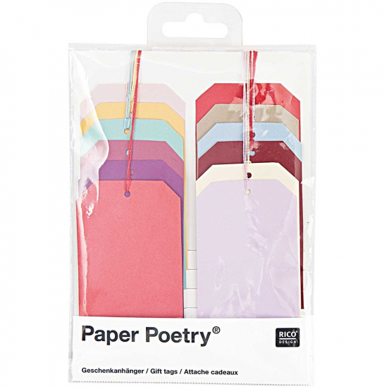 cadeaulabels gekleurd - 12st