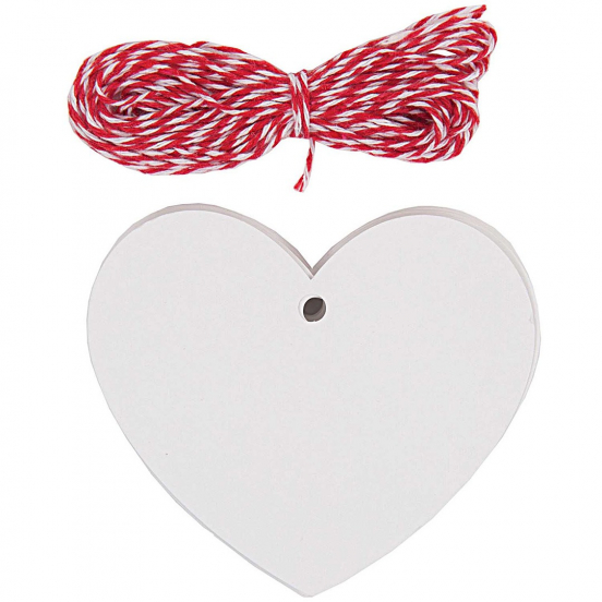 cadeaulabels hart - wit - 20st