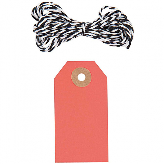 cadeaulabels neon rood - 20st