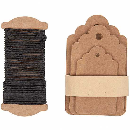 cadeaulabels ornament - bruin - 30st