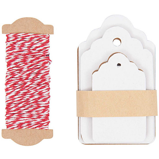 cadeaulabels ornament - wit - 30st