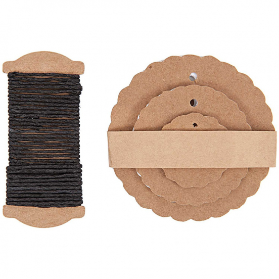 cadeaulabels rozet - bruin - 30st