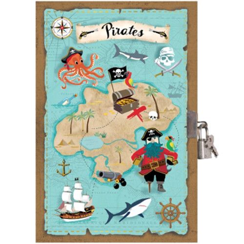 cartes d'art dagboek met slot - piraten  