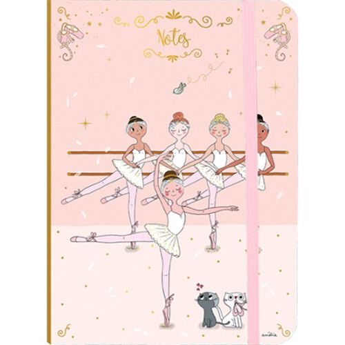 cartes d'art A6 notitieboekje met elastiek ballerina