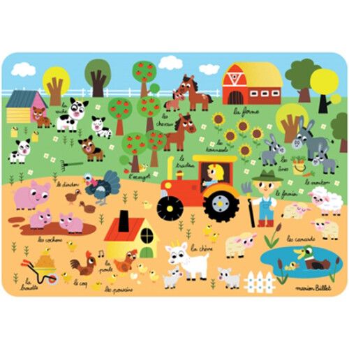 cartes d'art placemat boerderijdieren